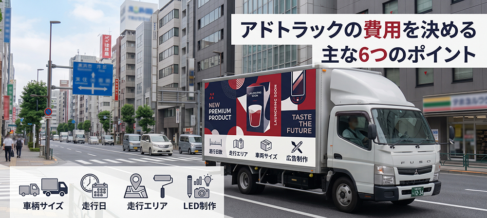 アドトラックの費用を決める車両や運行条件のイメージ